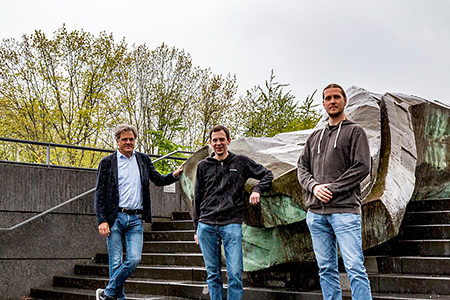 Ein Teil des Bochumer Proteinforschungsteams: Klaus Gerwert, Till Rudack, Max-Aylmer Dreier (von links) © Zentrum für Proteindiagnostik (PRODI)